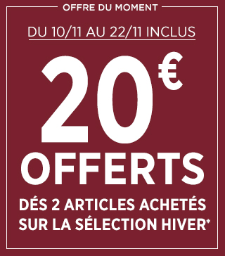 Bonobo : 20€ offerts dès 2 articles achetés sur la sélection Hiver