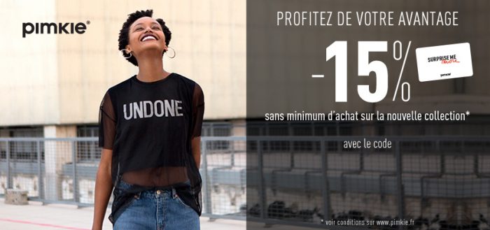 15% de réduction sur la nouvelle collection Pimkie