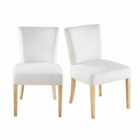 2 chaises à housser blanches en pin massif Danna Maisons du Monde