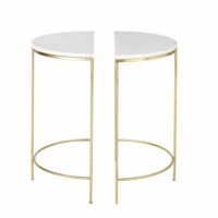 2 tables de chevet en métal doré et marbre blanc Midtown Maisons du Monde