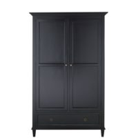 Armoire 2 portes 1 tiroir noire Cambronne Maisons du Monde