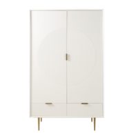 Armoire 2 portes 2 tiroirs en pin blanc satiné Riverside Maisons du Monde