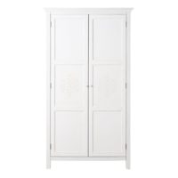 Armoire 2 portes en sapin blanc motifs à relief Bianca Maisons du Monde