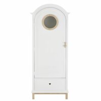 Armoire bonnetière 1 porte 1 tiroir blanche Mila Maisons du Monde