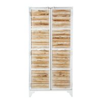 Armoire en métal blanc et bois recyclés Mistral Maisons du Monde