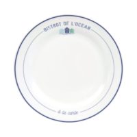 Assiette à dessert en porcelaine blanche et bleue imprimée Maisons du Monde