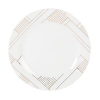 Assiette à dessert en porcelaine blanche motifs dorés Maisons du Monde