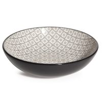 Assiette creuse en faïence à motifs noirs Maisons du Monde