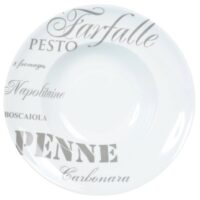 Assiette creuse en porcelaine blanche imprimé gris Maisons du Monde