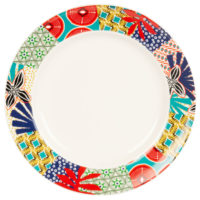 Assiette plate en faïence à motifs multicolores Maisons du Monde