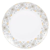 Assiette plate en faïence blanche frise bleue Maisons du Monde