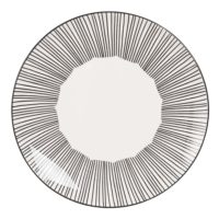 Assiette plate en faïence blanche motifs à rayures Maisons du Monde