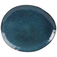 Assiette plate en grès bleu pétrole Maisons du Monde