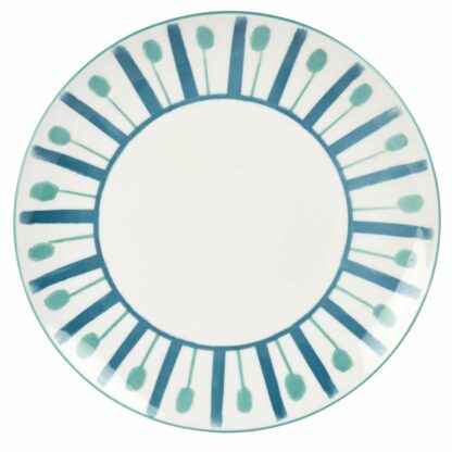 Assiette plate en porcelaine blanche motifs bleus Maisons du Monde