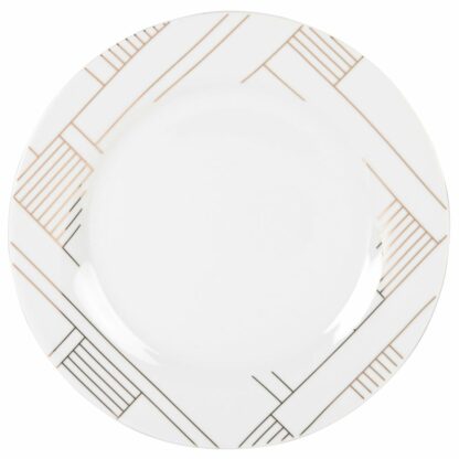 Assiette plate en porcelaine blanche motifs dorés Maisons du Monde