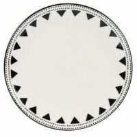 Assiette plate en porcelaine blanche motifs noirs Maisons du Monde