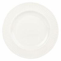 Assiette plate en porcelaine blanche striée Maisons du Monde