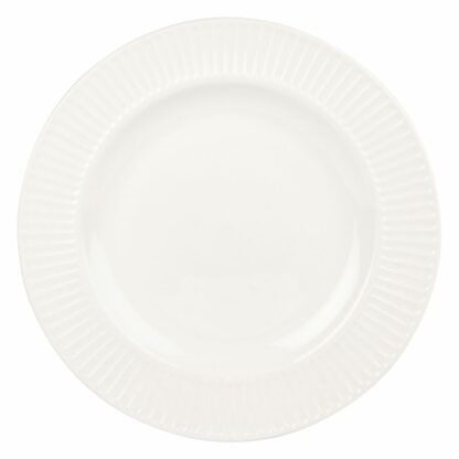 Assiette plate en porcelaine blanche striée Maisons du Monde