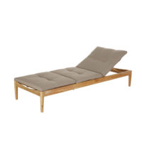 Bain de soleil en acacia massif et matelas taupe Indiana Maisons du Monde