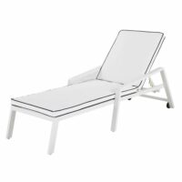 Bain de soleil en aluminium avec matelas blanc Hotel Maisons du Monde