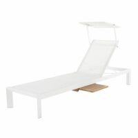 Bain de soleil en aluminium blanc avec tablette d'ombrage Jaffa Maisons du Monde