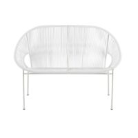 Banc de jardin empilable 2/3 places en fil de résine et métal blanc Copacabana Maisons du Monde