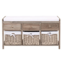 Banc de rangement en platane et coton L 103 cm Eloise Maisons du Monde