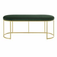 Banc en velours vert et métal doré Maisons du Monde