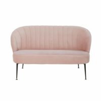 Banquette 2 places en velours rose Arielle Maisons du Monde