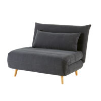 Banquette convertible 1 place gris anthracite Nio Maisons du Monde