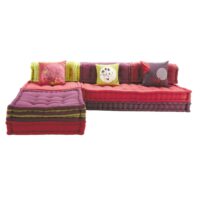 Banquette d'angle modulable 6 places en coton rose Kimimoi Maisons du Monde