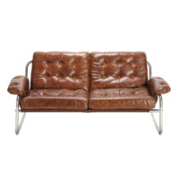 Banquette vintage 2 places en cuir marron Gary Maisons du Monde