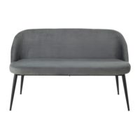 Banquette vintage 3 places en velours gris Maurice Maisons du Monde