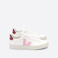 Baskets à lacets en cuir ESPLAR Blanc Rose Veja