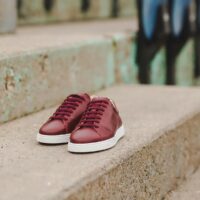 Baskets à lacets en cuir GRAVIERE Bordeaux OTH