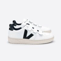 Baskets basses en cuir V10 Blanc/Noir Veja