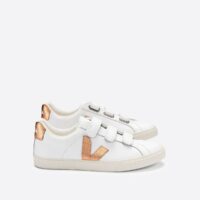 Baskets en cuir 3 LOCK Blanc Rose Veja