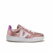 Baskets métallisées à lacets V-10 Rose Veja