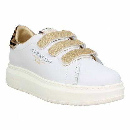Baskets scratchées JIMMY CONNORS Blanc Gold ou Blanc/Or SERAFINI