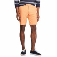 Bermuda chino slim toile légère stretch Bleu Marine - Blanc - Orange Polo Ralph Lauren