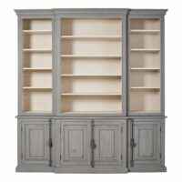 Bibliothèque 4 portes en pin recyclé bleu gris Maude Maisons du Monde