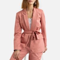 Blazer coupe droite ceinturé Rose Blush LA REDOUTE COLLECTIONS