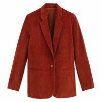 Blazer coupe droite en velours Rouge Brique;Noir LA REDOUTE COLLECTIONS