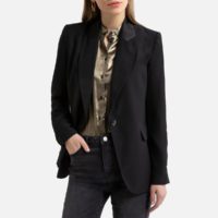 Blazer smoking col avec revers en satin Noir LA REDOUTE COLLECTIONS