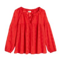 Blouse ample col rond à manches longues MARILOU Rouge LA BRAND BOUTIQUE COLLECTION