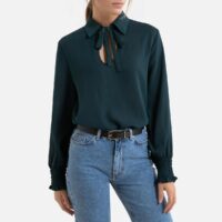 Blouse aux poignets smokés Vert Canard MOLLY BRACKEN