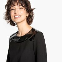 Blouse bi-matière manches longues Noir LA REDOUTE COLLECTIONS