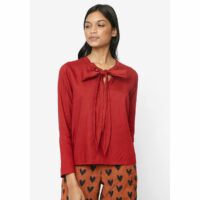 Blouse col lavallière manches longues Rouge COMPANIA FANTASTICA