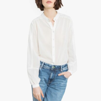 Blouse col montant Blanc Pepe Jeans