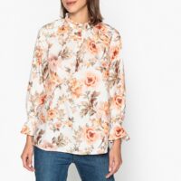 Blouse col montant floral